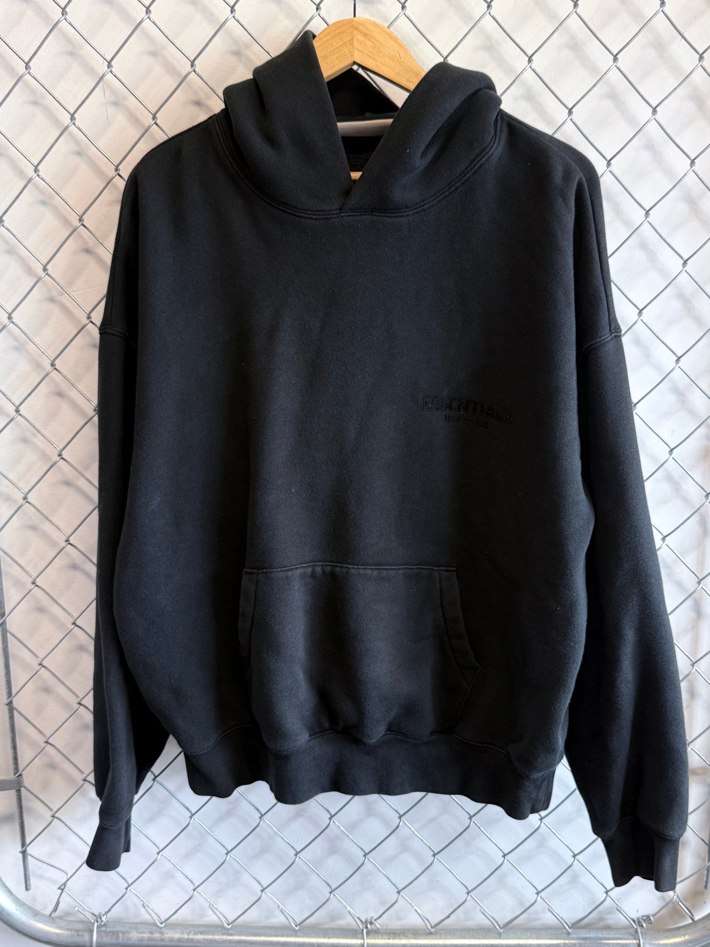Fear of God Essentials Black Pullover Hoodie Size Medium