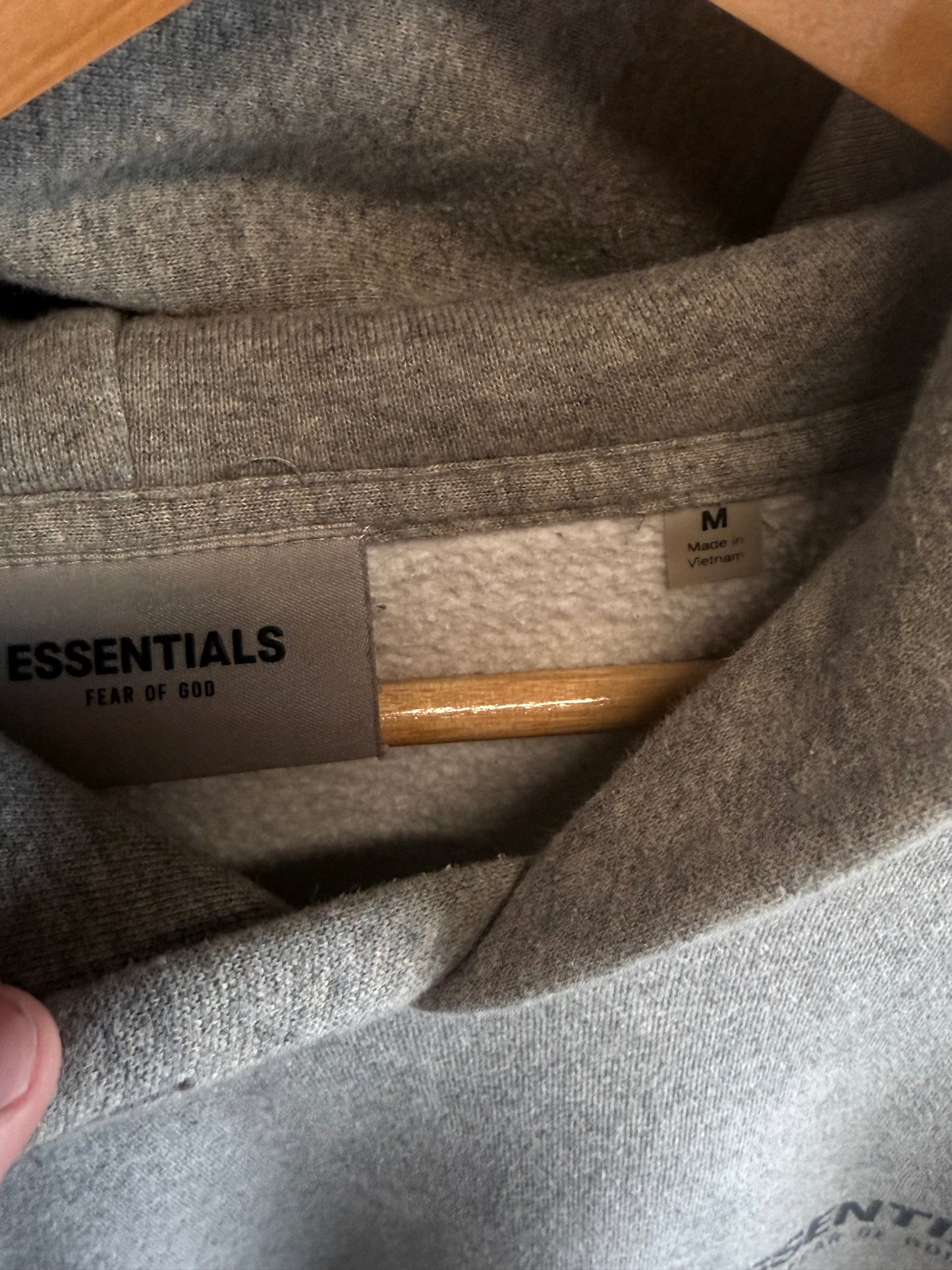 Fear of God Essentials Grey Pullover Hoodie Size Medium