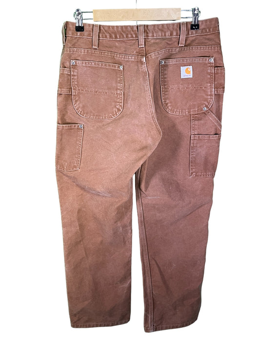 Vintage Carhartt Brown Double Knee Carpenter Pants Size 34x31