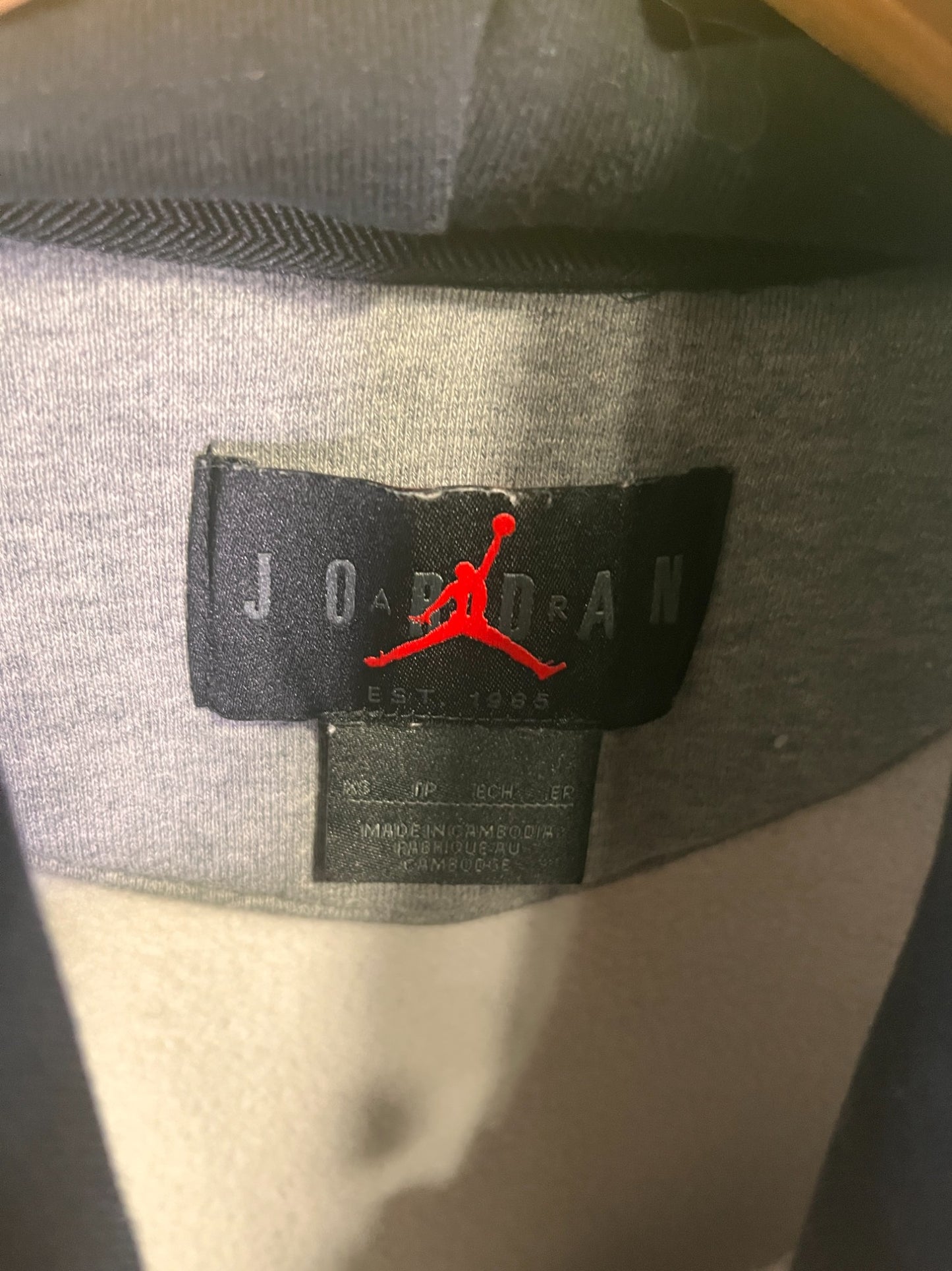 Jordan Brand Spellout Basketball Logo 23 Grey Hoodie Size XS