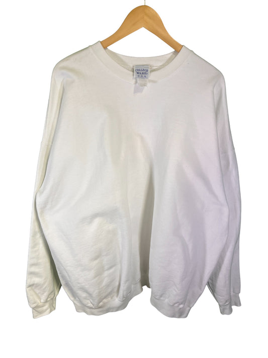 Vintage 90's College Ware USA White Blank Crewneck Sweater Size XXL