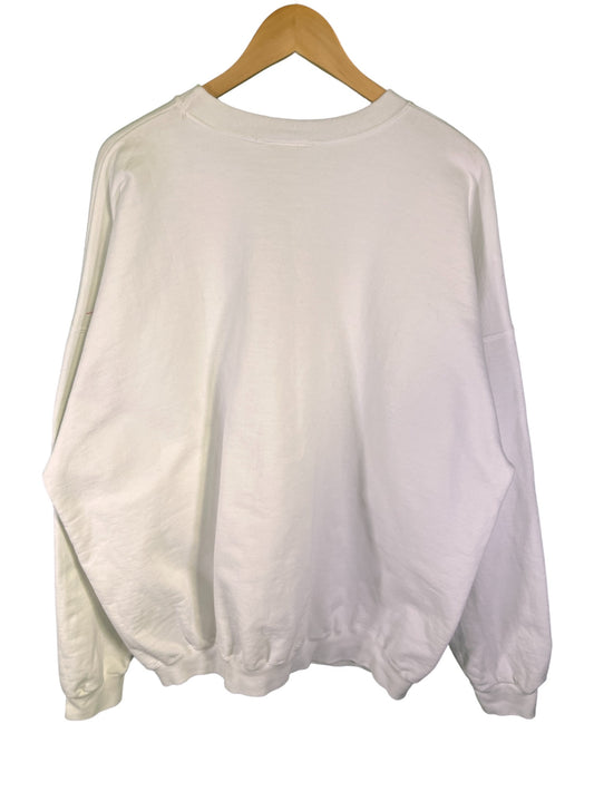 Vintage 90's College Ware USA White Blank Crewneck Sweater Size XXL