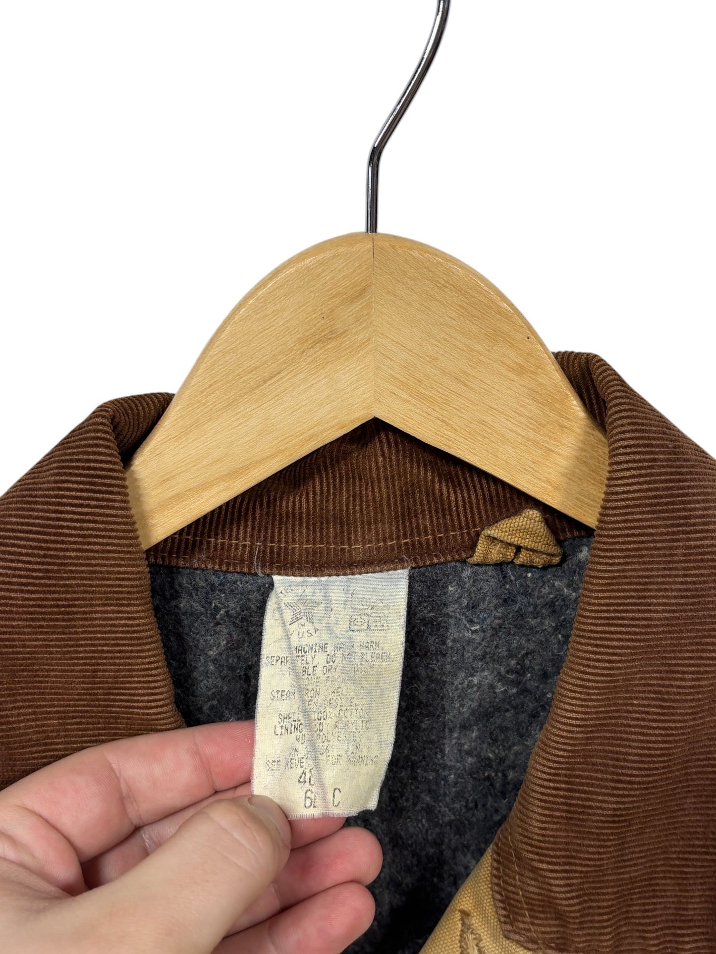 Vintage Carhartt Union Made Blanket Lined Chore Coat Size XL