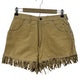 Vintage Harley Davidson Light Brown Leather Fringe Shorts Size 30