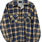 Vintage 70's Sears Plaid Checkered Flannel Button Down Shirt Size Large