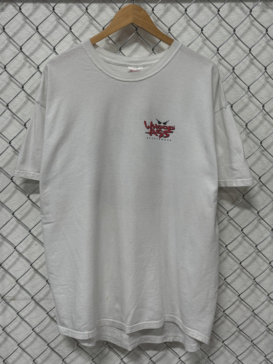 Vintage Y2K Whoop Ass Sportswear Village Idiot Graphic Tee Size XL