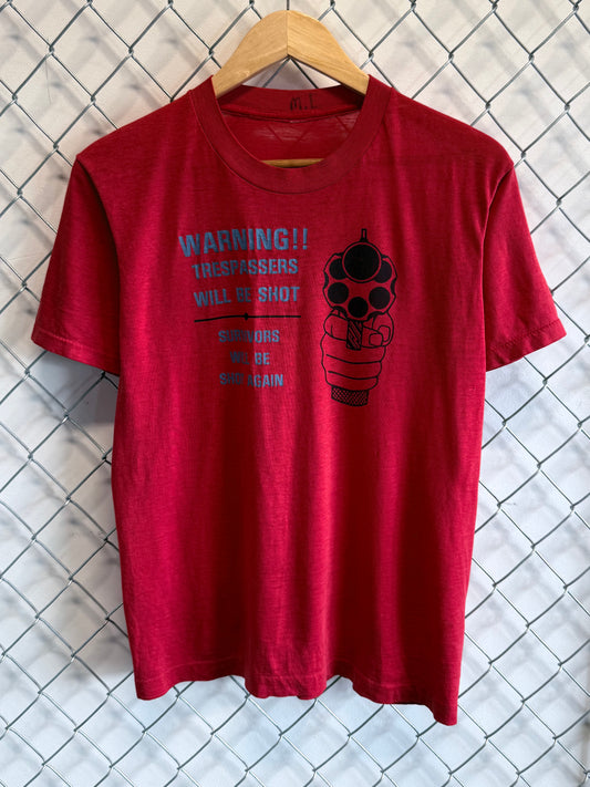 Vintage 90's Trespassers Will Be Shot Survivors Again Tee Size Medium