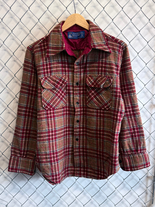 Vintage 60's JC Penney Wool Board Shirt Flannel Size Large