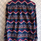 Vintage Aztec Print Button Up Western Style Shirt Size Large
