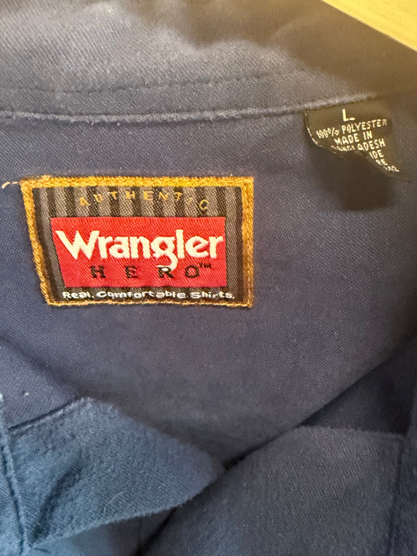 Wrangler Hero Button Up Western Shirt Size Large