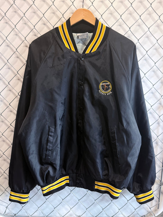 Vintage 80's Safety Pays Nylon Bomber Jacket Size XL
