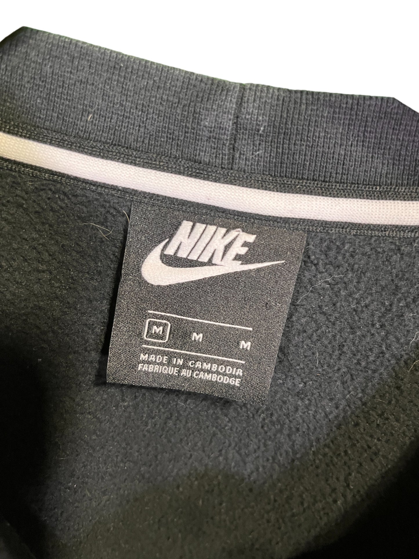 Nike Air Black Striped Swoosh Logo Crewneck Sweater Size Medium