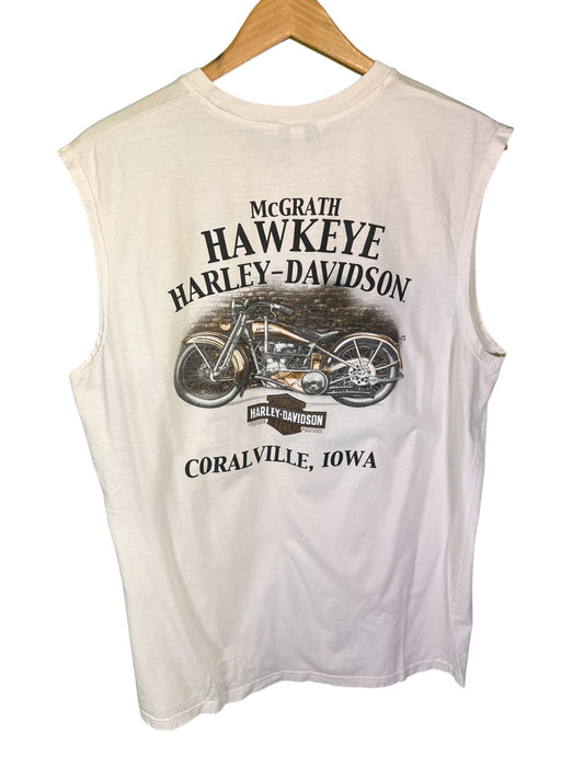 Harley Davidson Iowa Flaming Skull Cutoff Tee Size XXL