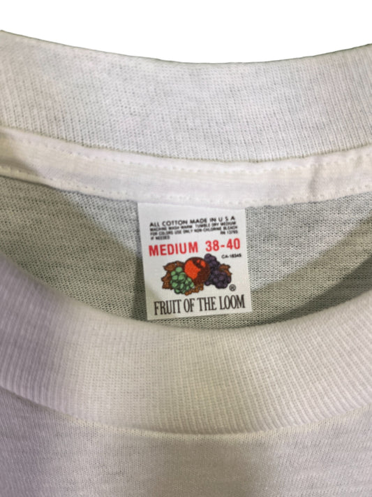 Vintage 80's Fruit of the Loom Paper Thin White Blank Tee Size Medium
