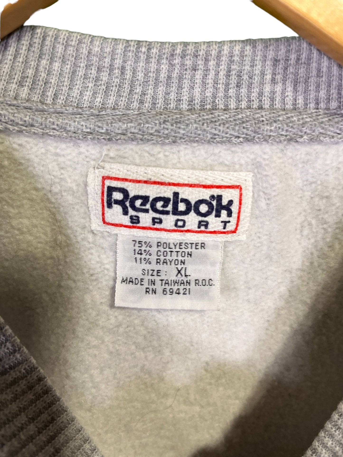 Vintage 90's Reebok Union Jack Grey Crewneck Sweater Size XL