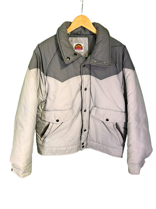 Vintage 80's Miller Brand Winter Grey Down Puffer Jacket Size Medium