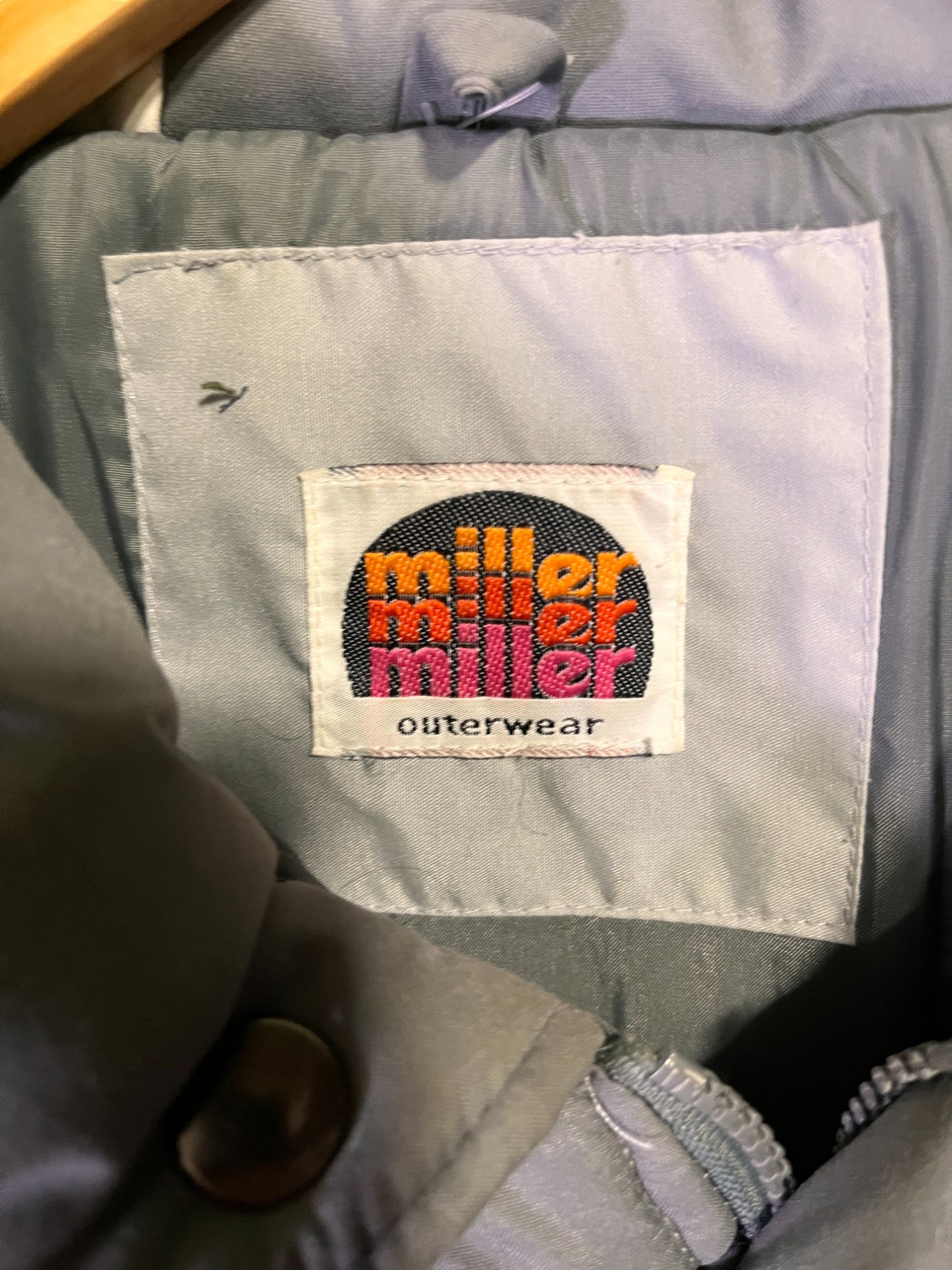 Vintage 80's Miller Brand Winter Grey Down Puffer Jacket Size Medium
