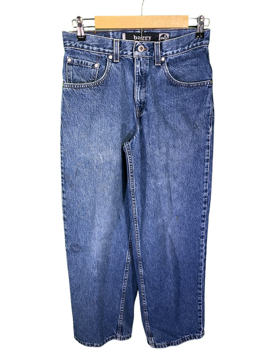Vintage 90's Levi Medium Wash Silver Tab Baggy Denim Jeans Size 30x28