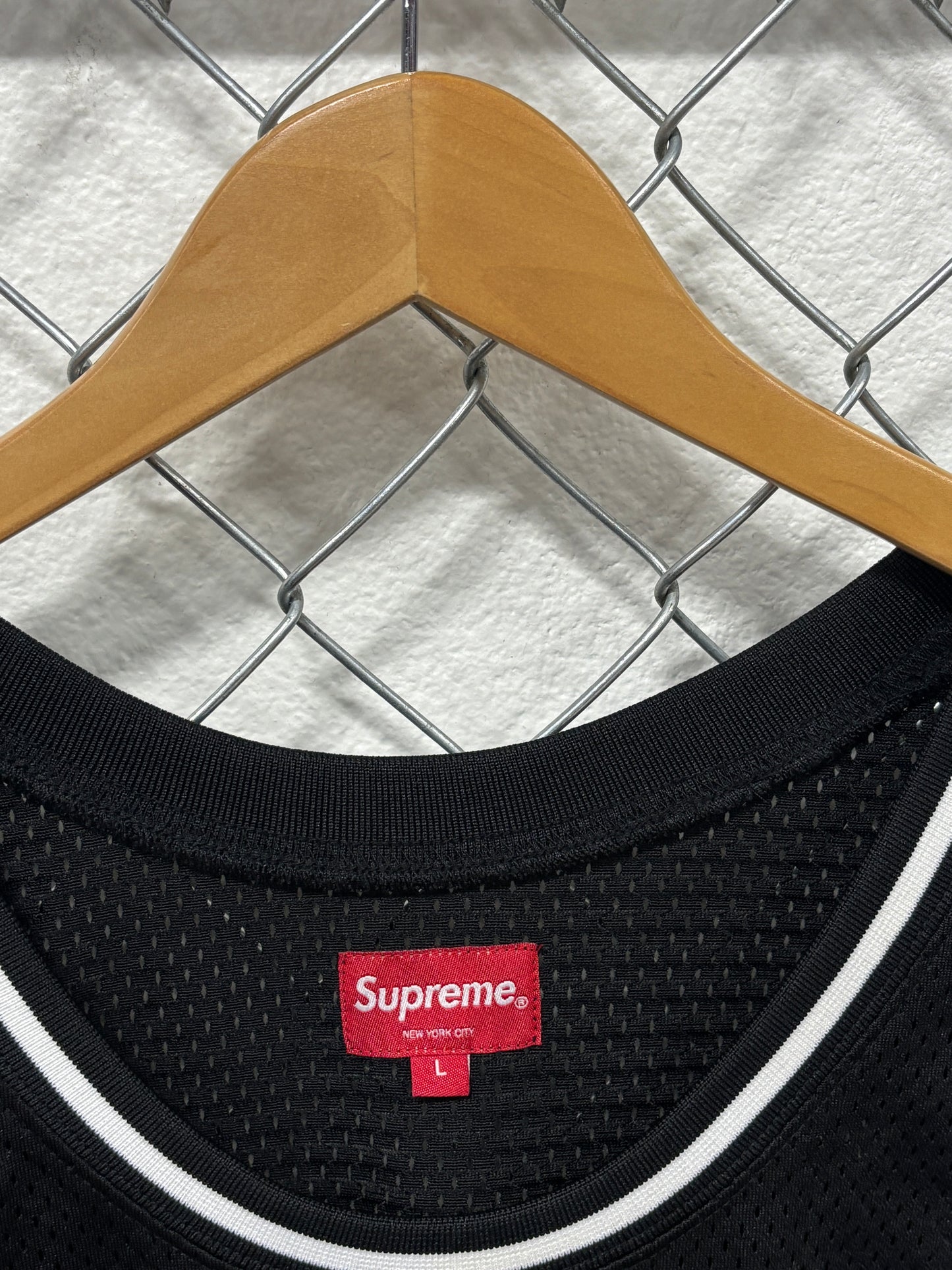 Supreme SS19 Black Rhinestone Basketball Jersey Size Large