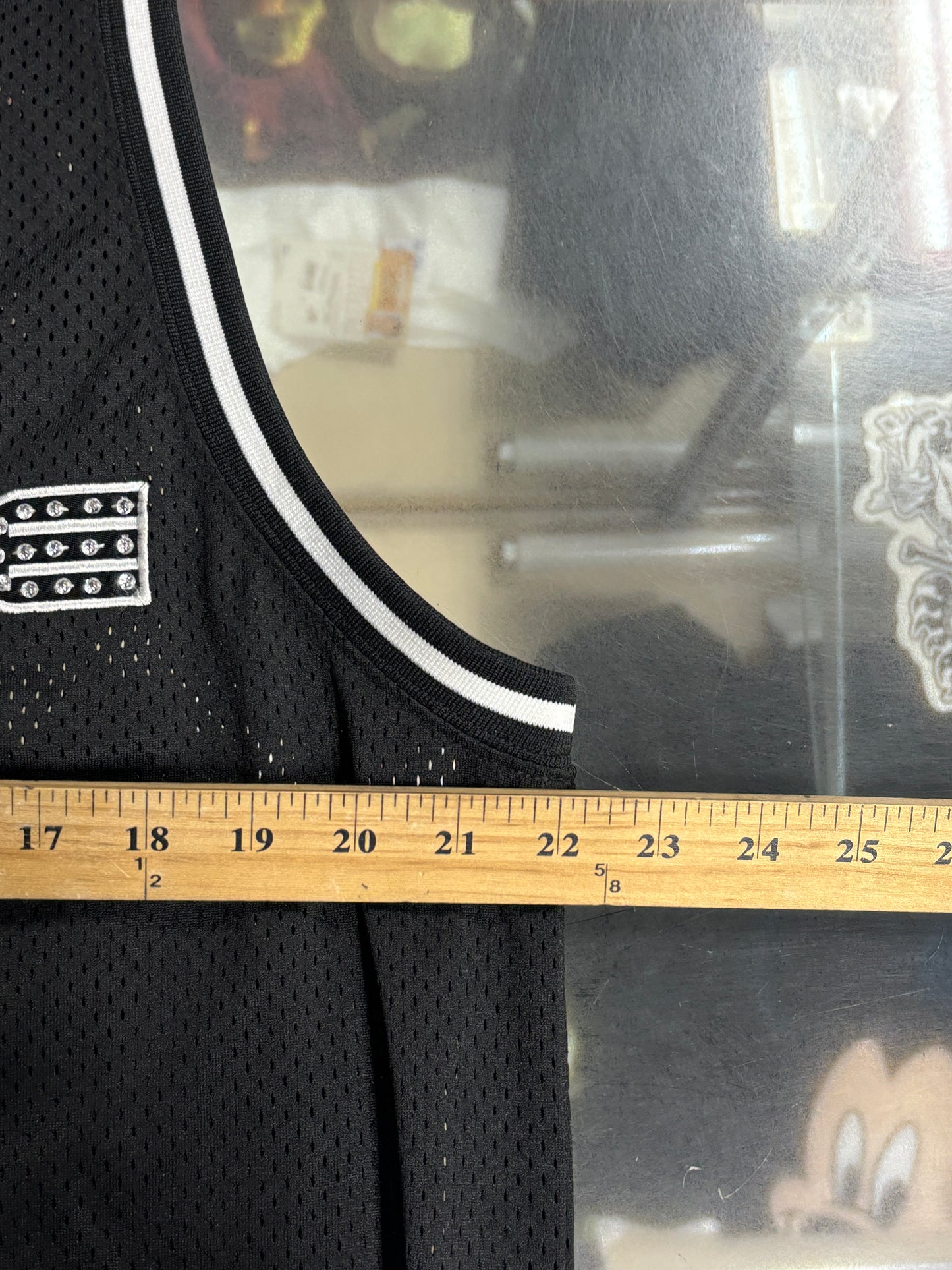 Supreme SS19 Black Rhinestone Basketball Jersey Size Large