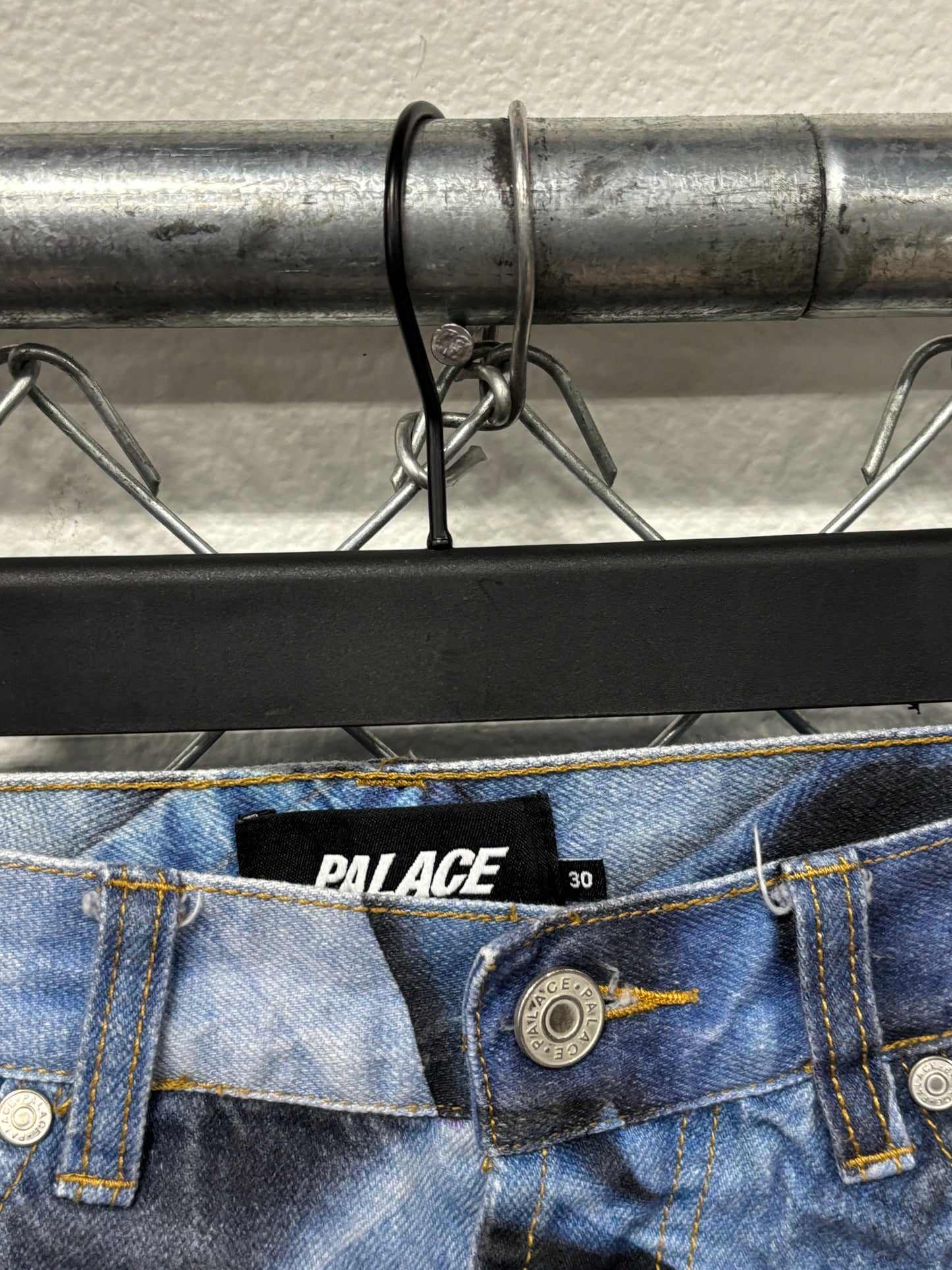 Palace FW20 Double Denim All Over Print Jeans Size 30x28