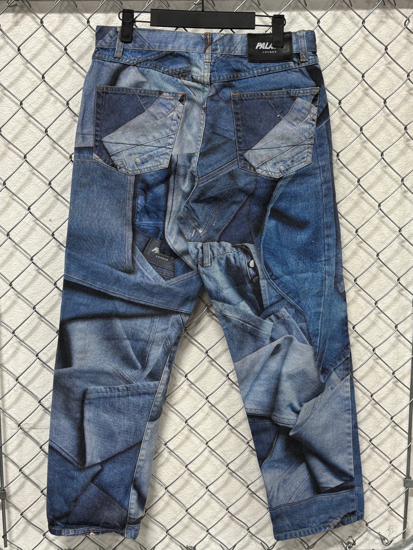 Palace FW20 Double Denim All Over Print Jeans Size 30x28