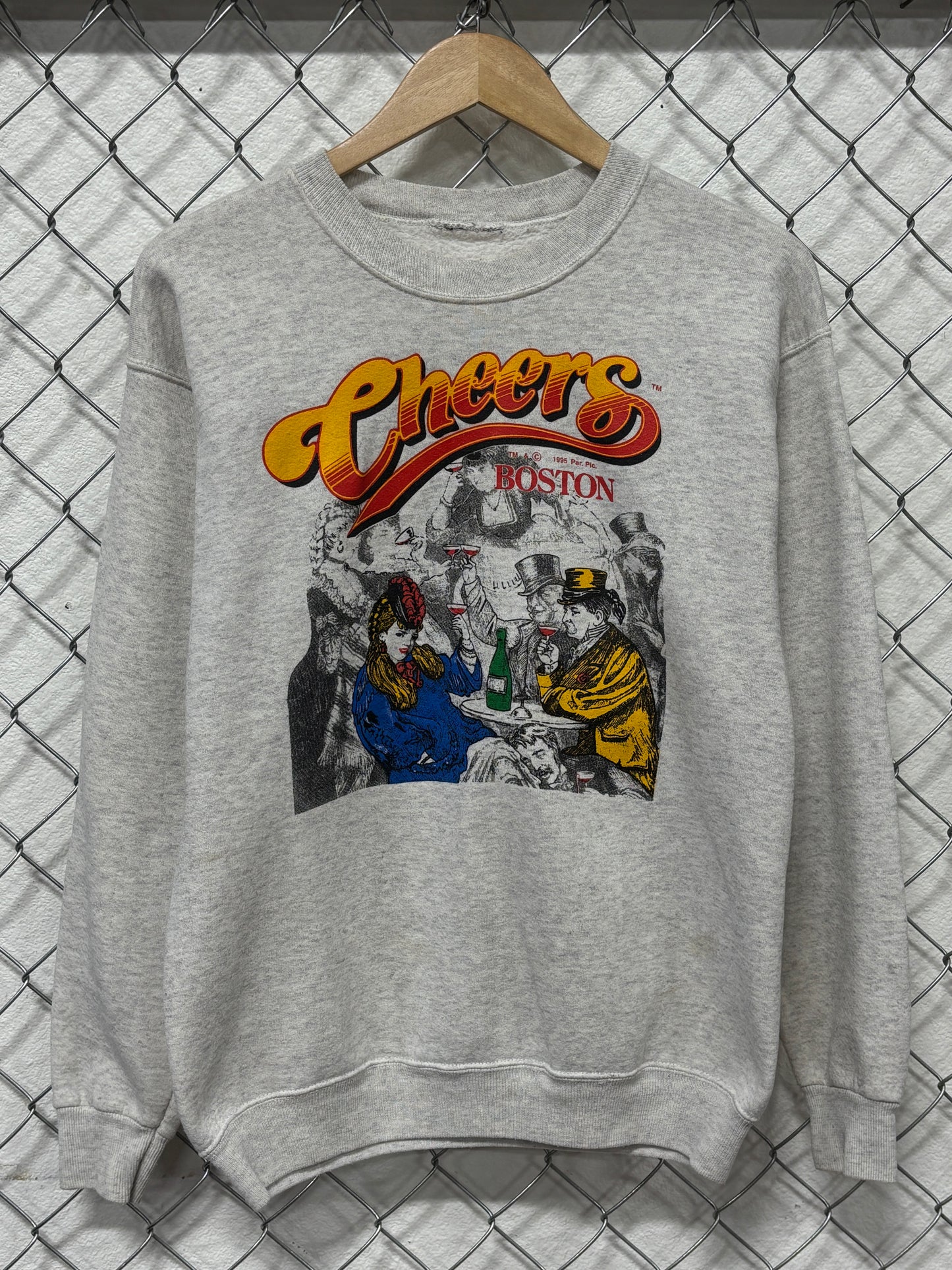 Vintage 90's Cheers Bar Boston Graphic Sweater Size Large