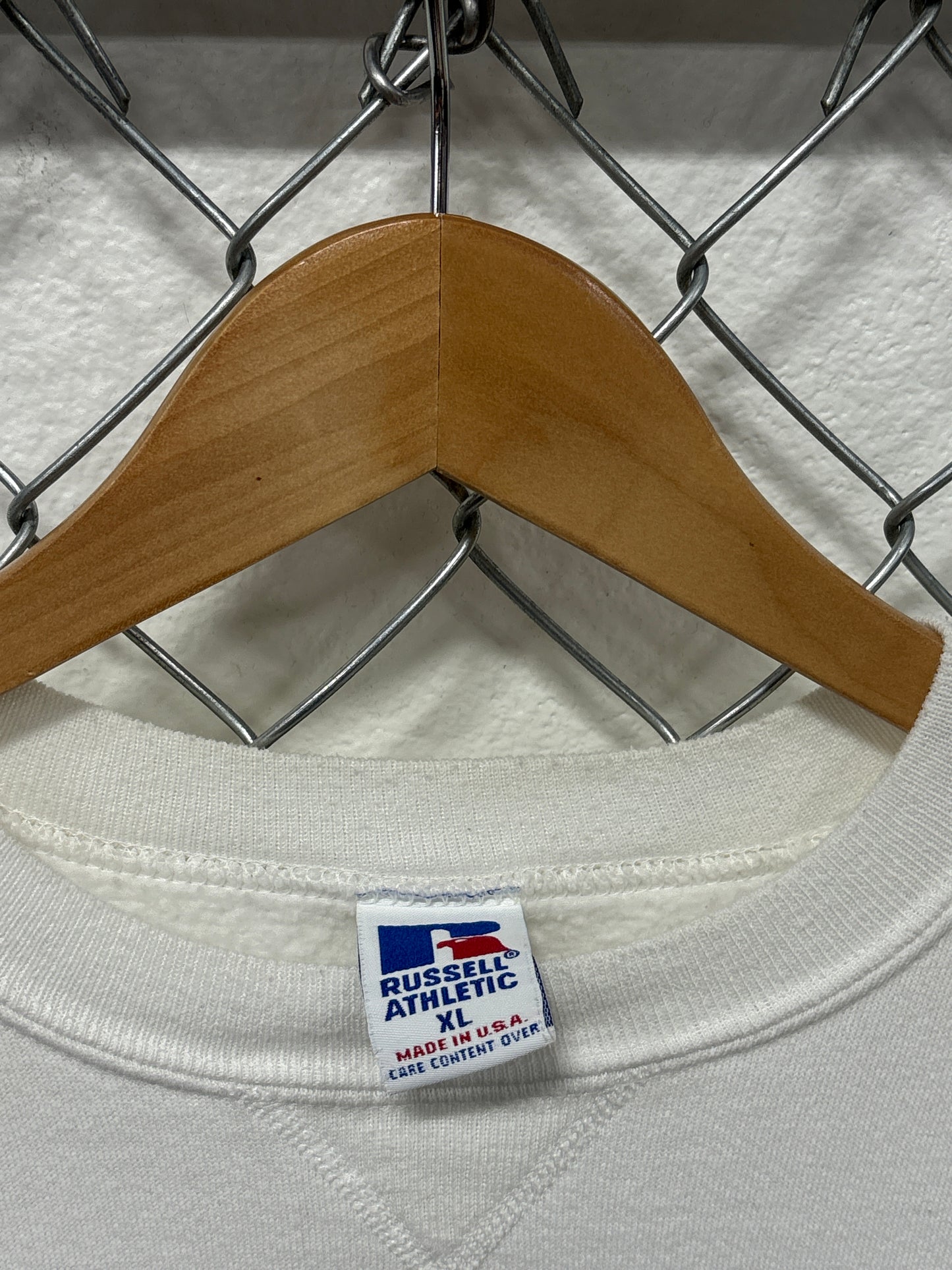 Vintage 90's Russell Athletic White Blank Crewneck Sweater Size XL