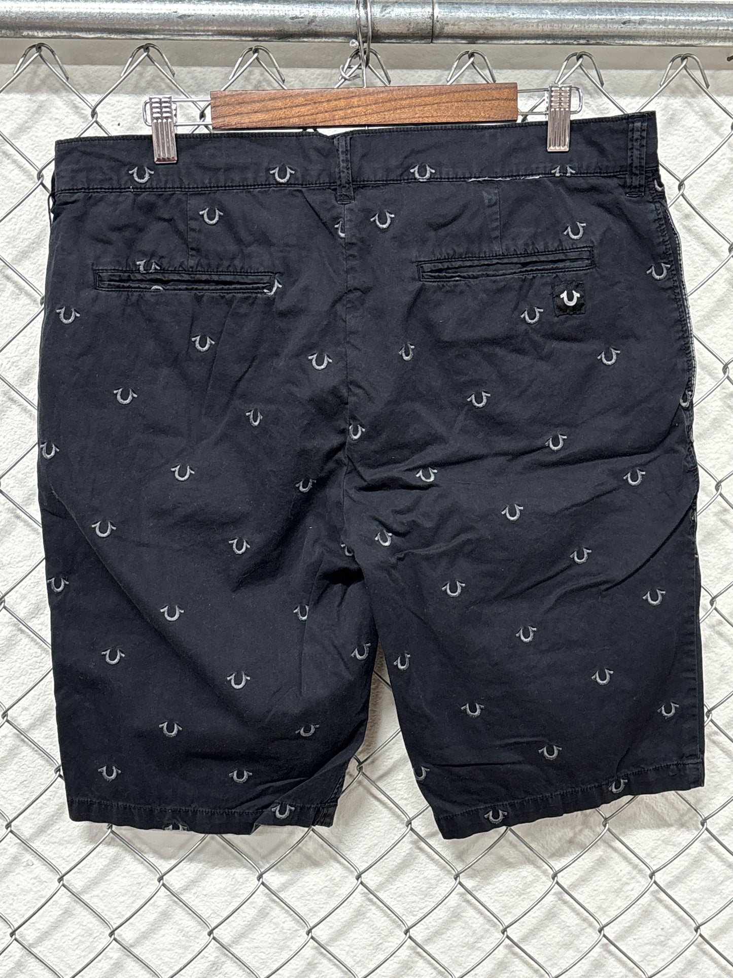 True Religion Black Dean Chino Shorts Size 36