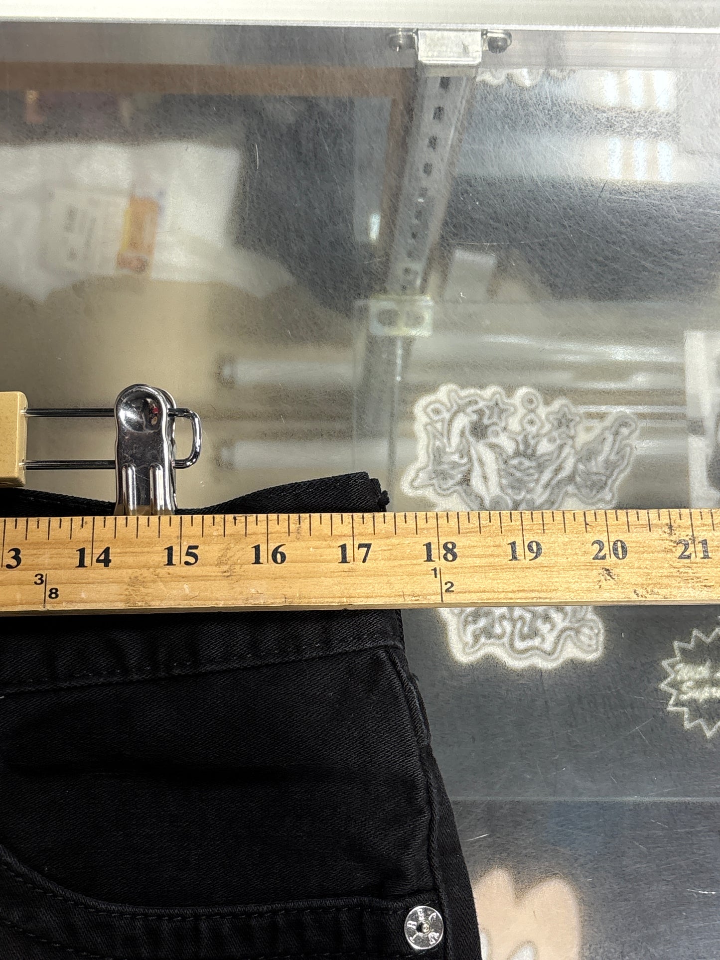 True Religion Black Denim Cutoff Shorts Size 35