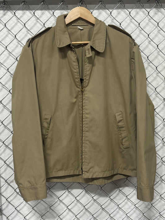 Vintage 60's US Navy Brown Zip Up Jacket Officer Pins Size XL