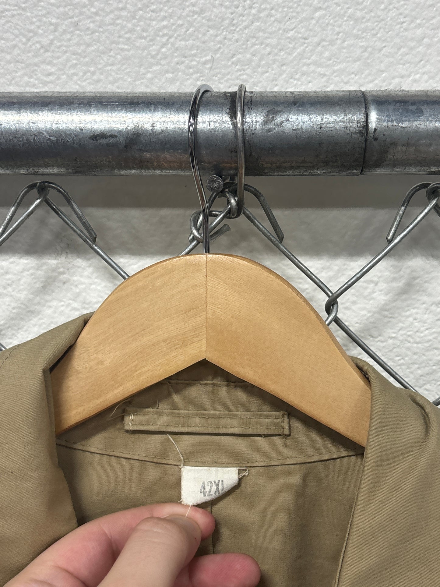 Vintage 60's US Navy Brown Zip Up Jacket Officer Pins Size XL