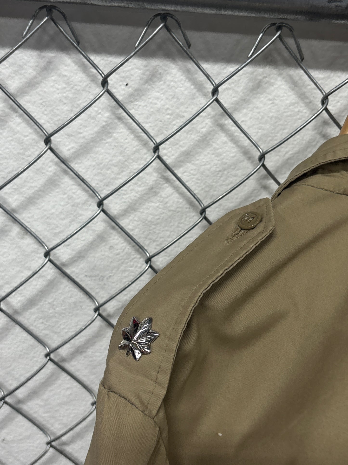 Vintage 60's US Navy Brown Zip Up Jacket Officer Pins Size XL