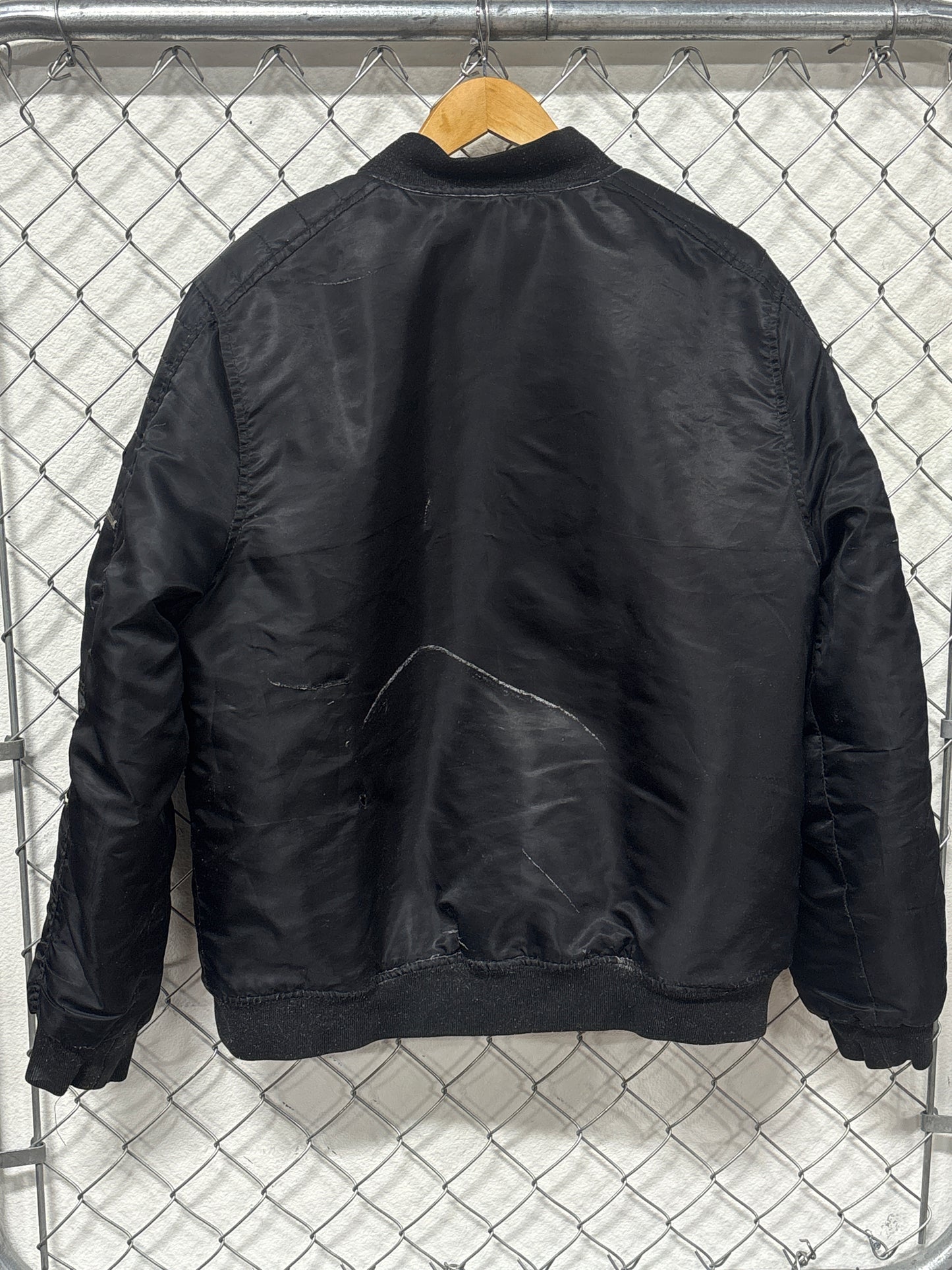 Vintage Y2K South Pole Black Hip Hop Nylon Bomber Jacket Size Large
