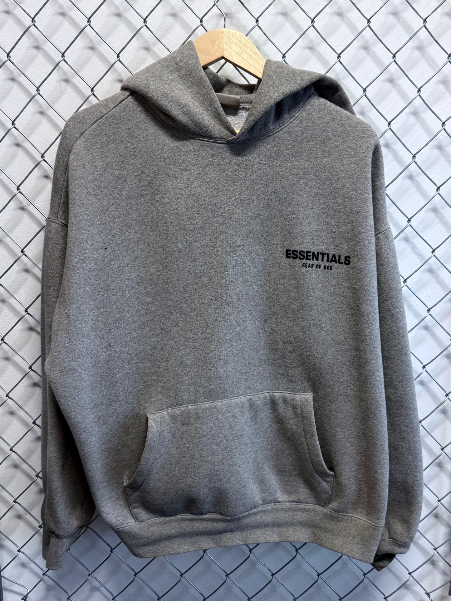 Fear of God Essentials Grey Pullover Hoodie Size Large