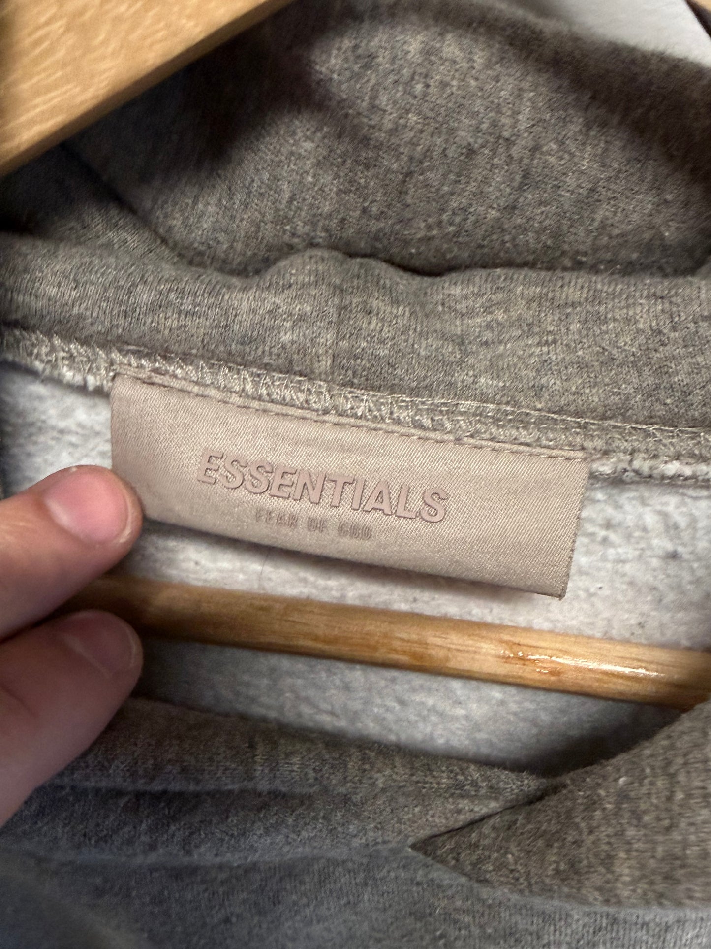 Fear of God Essentials Grey Pullover Hoodie Size Large