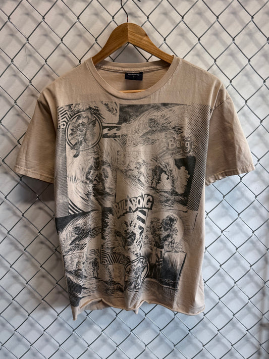 Vintage Y2K Billabong Surf All Over Print Tee Size Medium