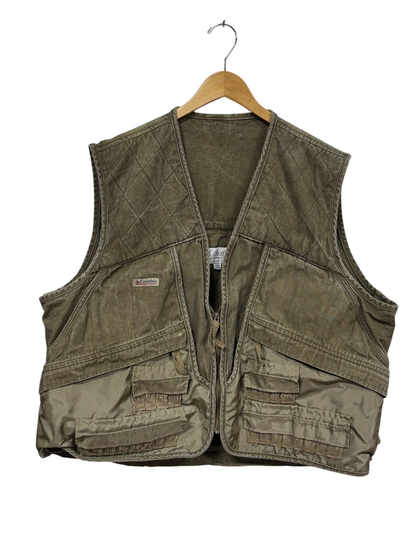 Vintage Columbia Sportswear Faded Utility Hunting Fishing Vest Size 3XL