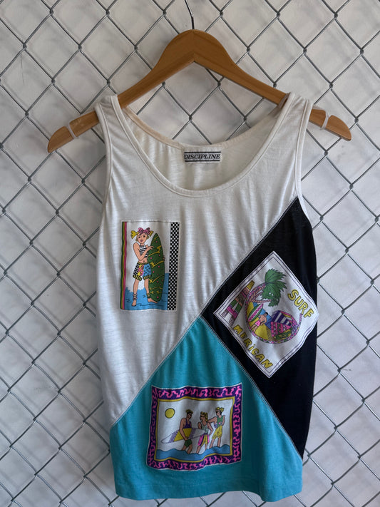 Vintage 80's Surf American Tank Top Shirt Size Medium