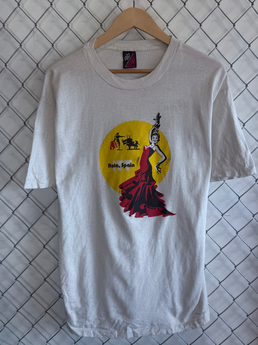 Vintage 80's Rota Spain Matador Bullfighter Graphic Tee Size Large