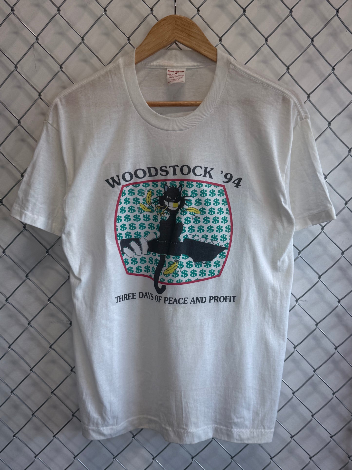 Vintage Woodstock 94 Three Days Peace and Profit Graphic Tee Size Large