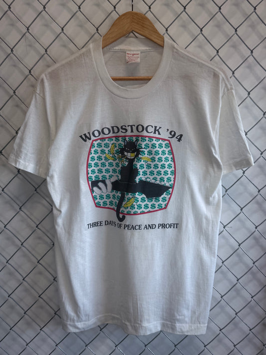 Vintage Woodstock 94 Three Days Peace and Profit Graphic Tee Size Large