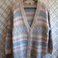 Vintage Marsh Landing Striped Cardigan Sweater Size Small