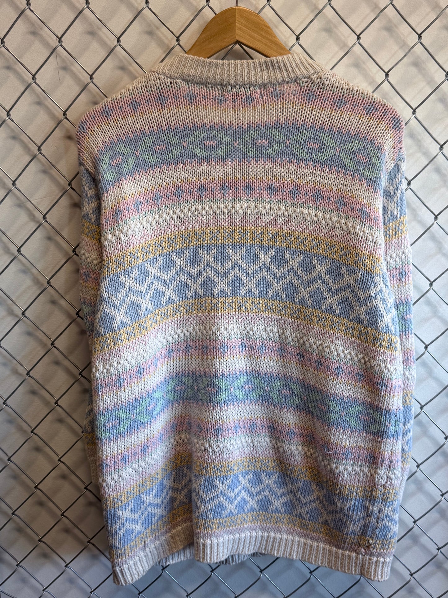 Vintage Marsh Landing Striped Cardigan Sweater Size Small