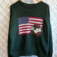 Vintage 1995 Taz Looney Tunes American Flag Knit Sweater Size Large