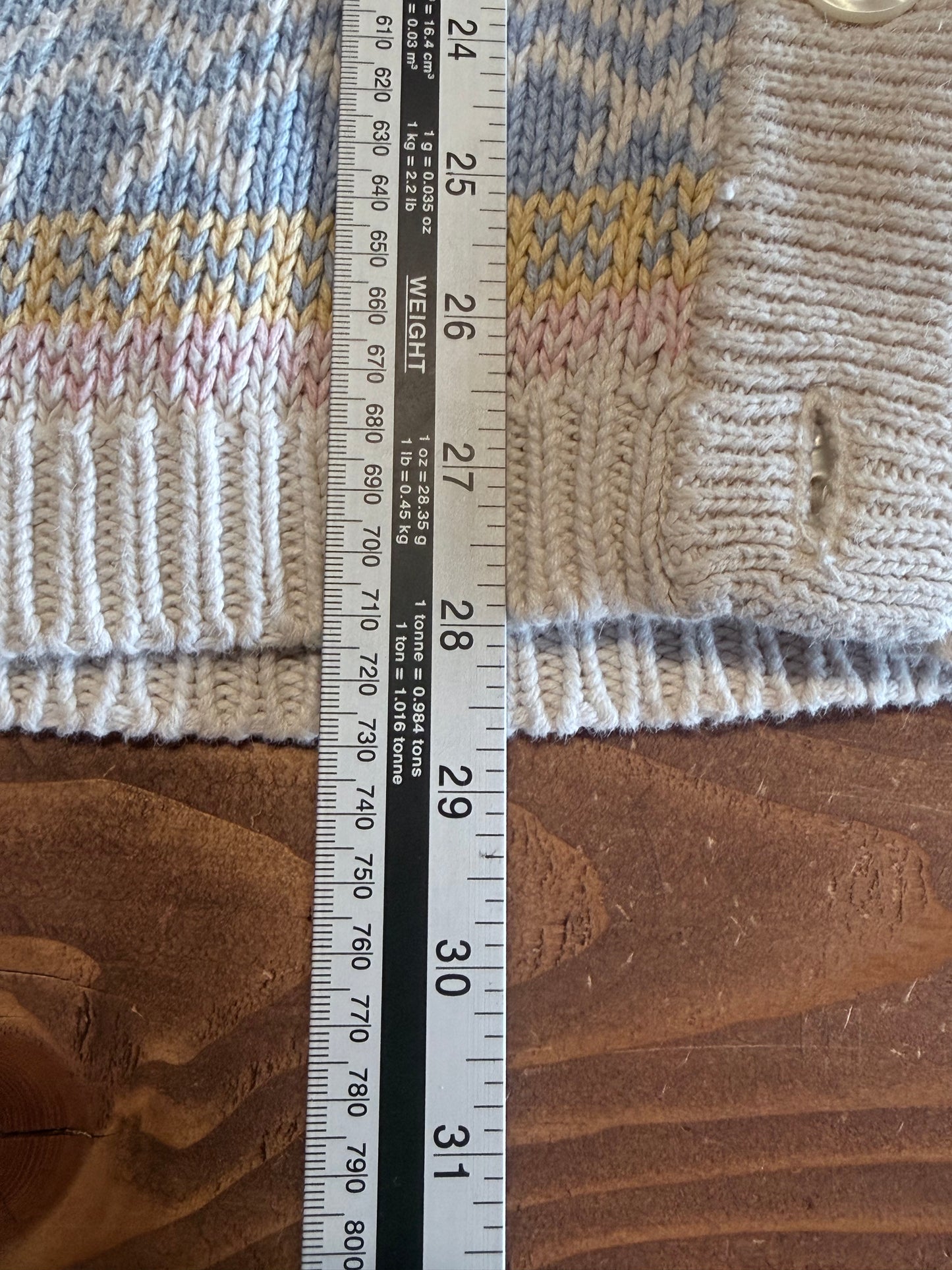 Vintage Marsh Landing Striped Cardigan Sweater Size Small