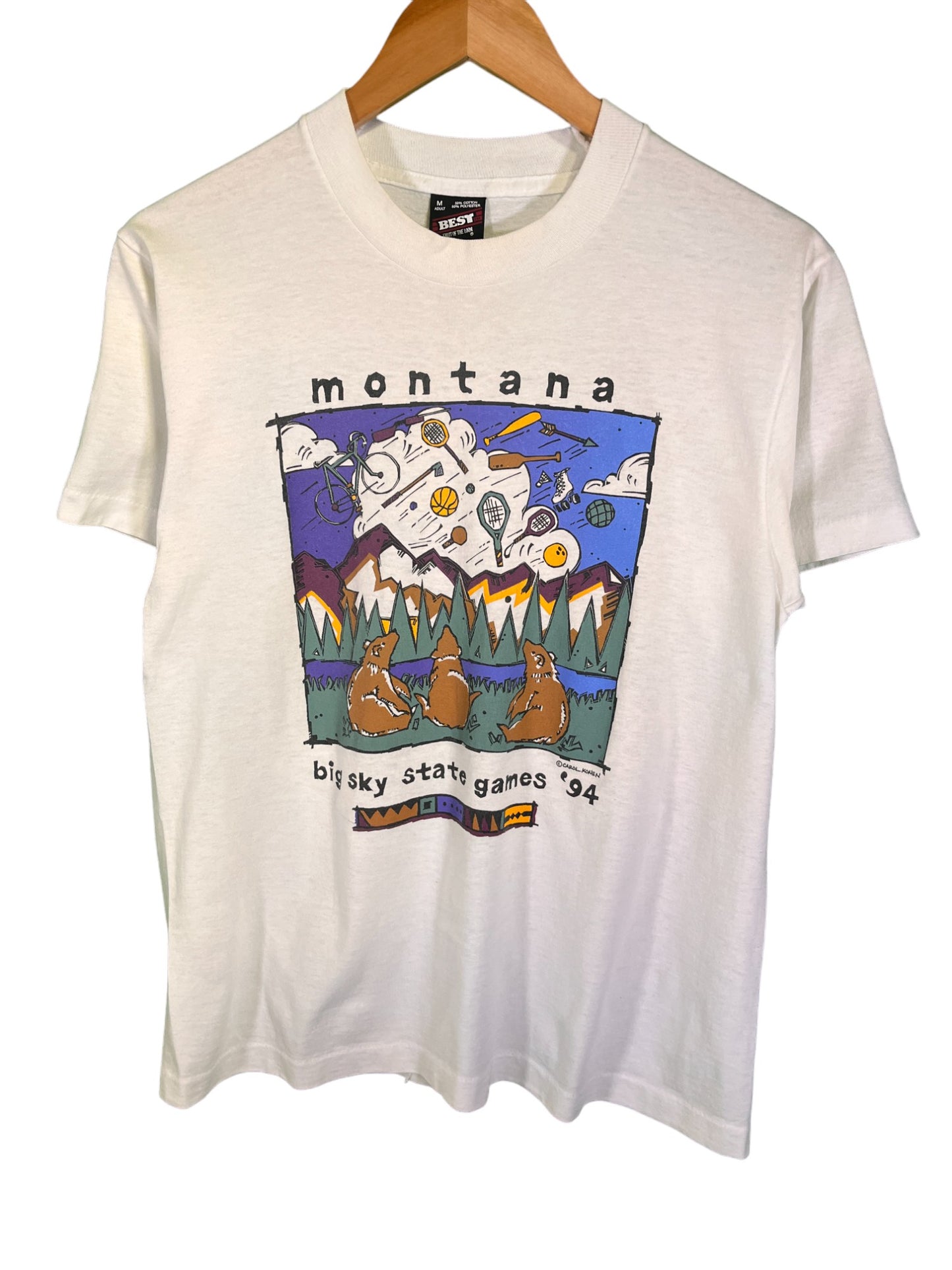 Vintage 1994 Montana Big Sky State Games Graphic Tee Size Medium