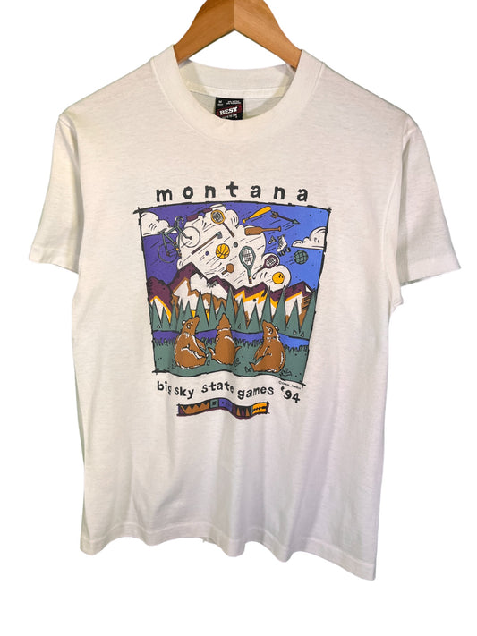 Vintage 1994 Montana Big Sky State Games Graphic Tee Size Medium