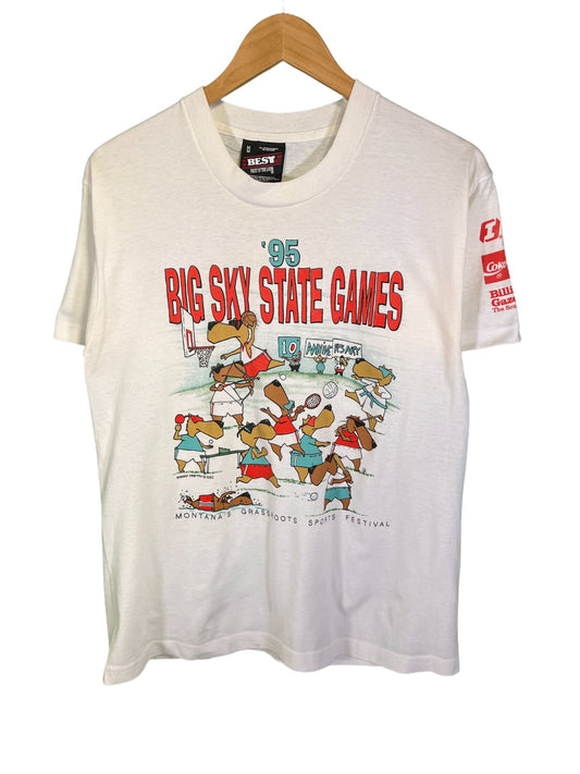 Vintage 1995 Montana Big Sky State Games Graphic Tee Size Medium