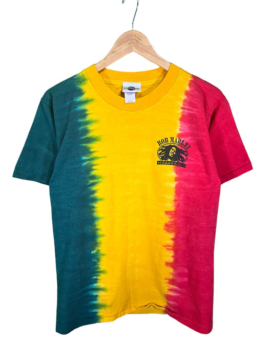 Vintage 90's Bob Marley Tribute to Freedom One Love Tie Dye Tee Size Medium